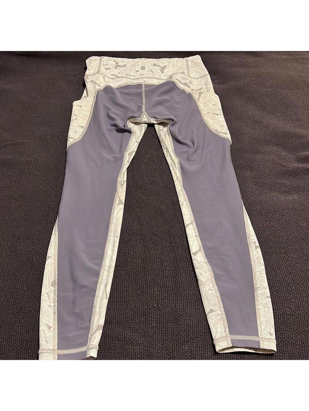 Athleta Printed Capri Leggings Mesh Panels High Rise Women's Athletic Crop - Picture 2 of 9